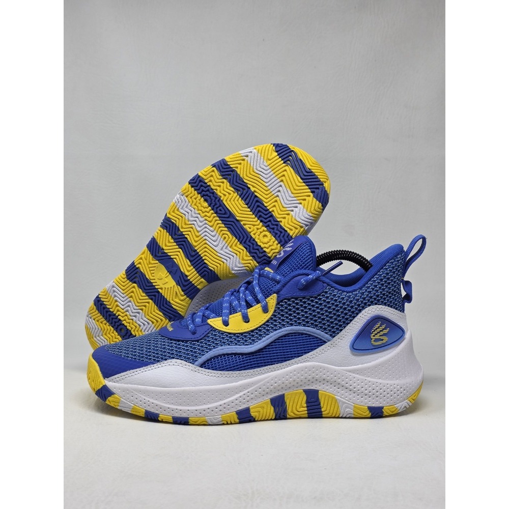 Under Armour Mens Curry 3Z 24 Basketball Sneakers Size 7.5 Blue Yellow New